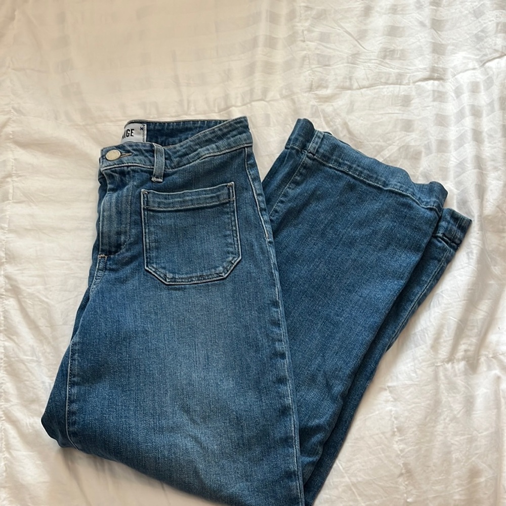 Paige Harper jeans, wide leg ankle crop medium wash